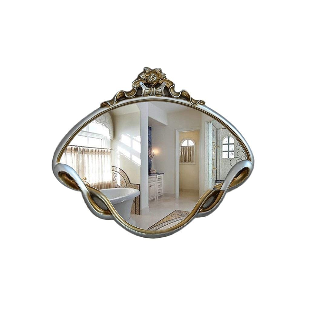 Vintage Distressed Wall Mirror - Retro Decorative Mirror for Home, Bathroom & Vanity | High Definition Makeup Mirror, Irregular Shaped Wall-Mounted Mirror Perfect for Bedroom, Entryway & Karaoke Bar Decor