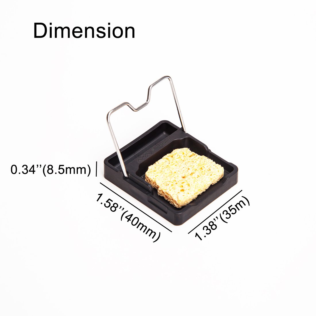 TS100 TS80P Mini Soldering Iron Stand Holder with Cleaning Sponge - Black (Soldering Iron Not Included) - Perfect for Electronics Repair, DIY Projects & PCB Workstations