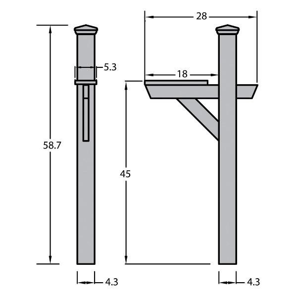 Durable Outdoor Hazleton Mailbox Post - Heavy Duty Steel Mailbox Stand with Anti-Rust Coating for Residential & Commercial Use - Perfect for Driveway, Garden, and Front Yard Installation