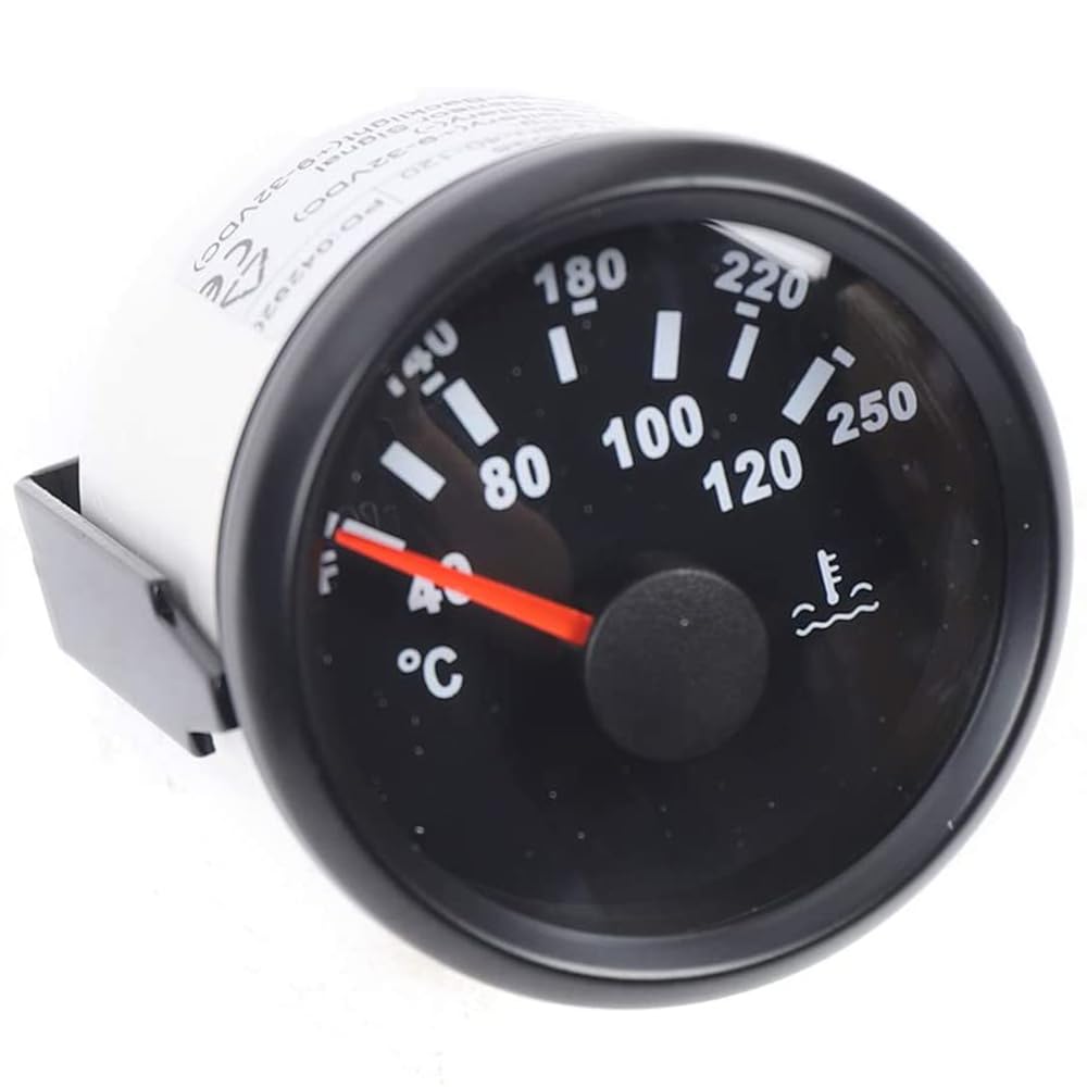 6 Gauge Set - Speedometer, Tachometer, Fuel Level, Oil Pressure, Volt & Water Temp Gauges | Universal Programmable Dashboard Instruments for Cars, Trucks, Boats & Yachts (Black Background) | Perfect for Performance Monitoring & Vehicle Customization