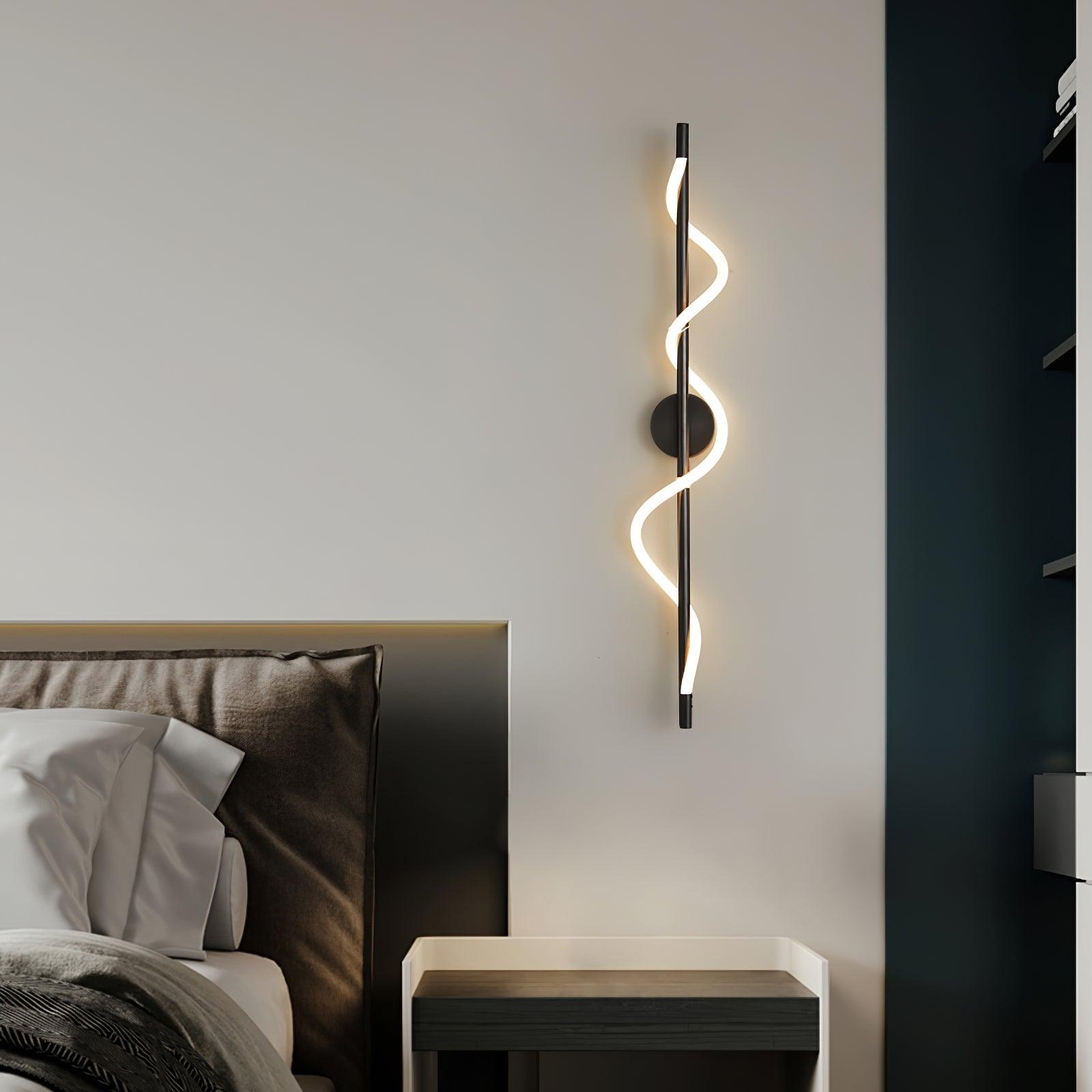 Flexible LED Linear Curve Wall Lamp - Modern Dimmable Lighting for Bedroom, Living Room, and Hallway Decor