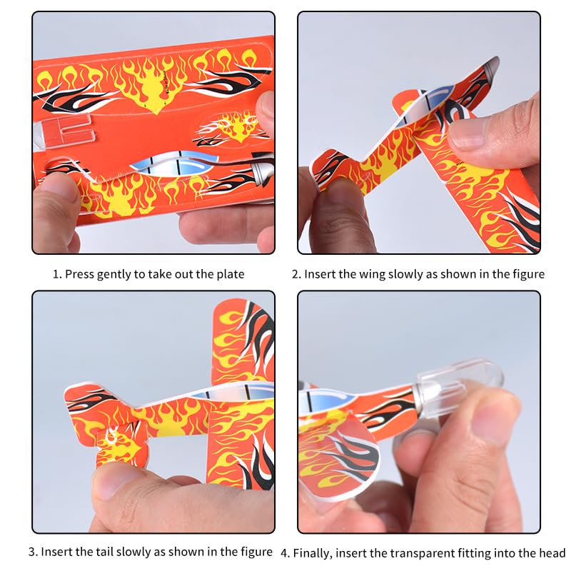 100Pcs Foam Gliders - Colorful Paper Airplane Toys for Kids Outdoor Play