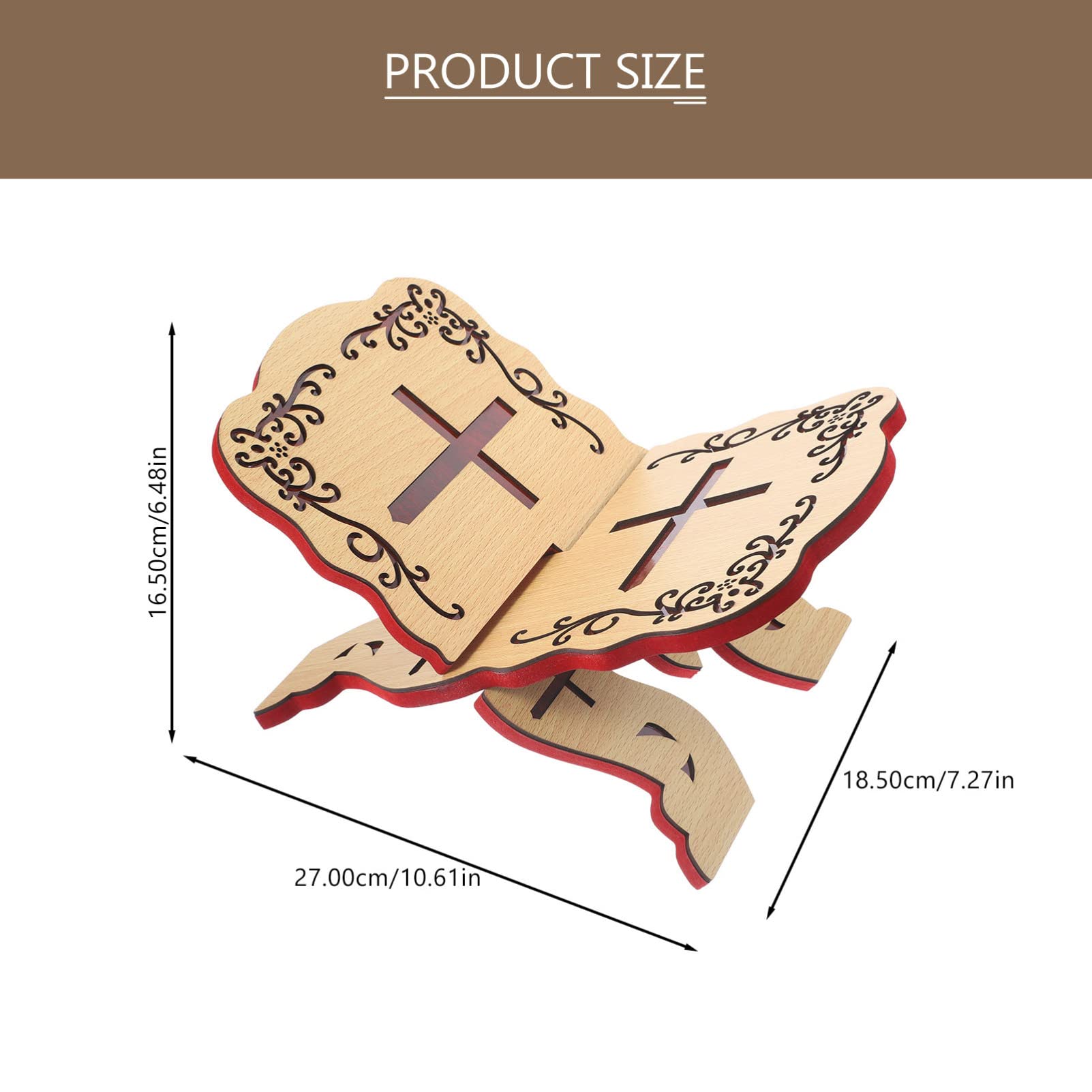 Wooden Quran Stand & Bible Book Holder - Folding Prayer Book Stand for Quran, Bible, Holy Books - Portable Desktop Reading Stand for Church, Chapel, Home Worship & Study