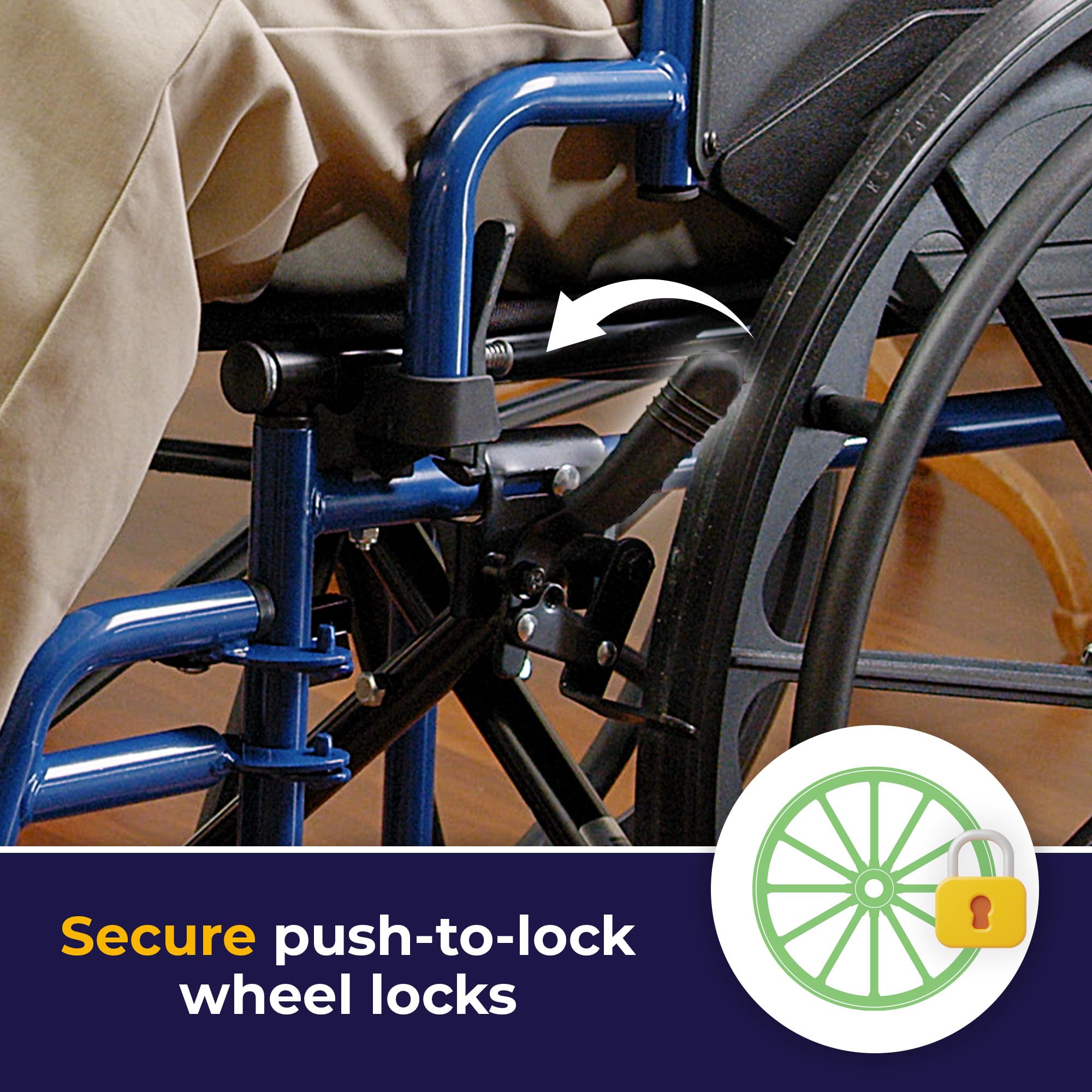 Drive Medical Single Axle Blue Streak Wheelchair - 18