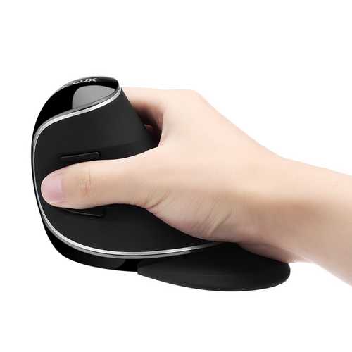 Delux M618 PLUS Wireless Vertical Ergonomic Mouse - 1600DPI, 6 Buttons for Comfortable Computing - Perfect for Office Work, Graphic Design & Long-Term PC Use