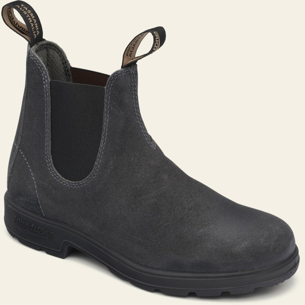 Blundstone Original 1910 Suede Leather Boots for Men & Women - Steel Grey Chelsea Boots | Comfortable Slip-On Work Boots for Outdoor, Hiking & Casual Wear