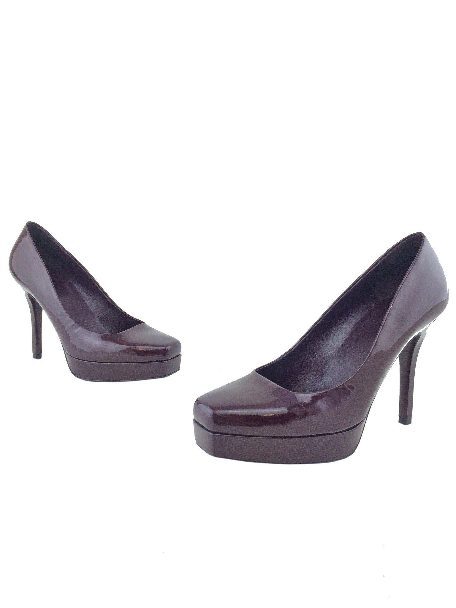 Gucci Patent Leather Square Toe Platform Pumps Women's Size 7.5 - Elegant High Heels for Parties, Weddings & Office Wear