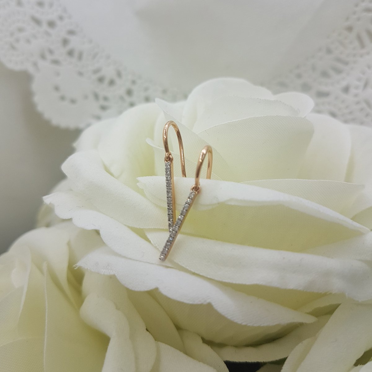 14K Solid Gold Round White Diamond Vertical Bar French Wire Dangle Earrings for Women | Dazzlingrock Collection | Elegant Jewelry for Parties, Weddings & Special Occasions