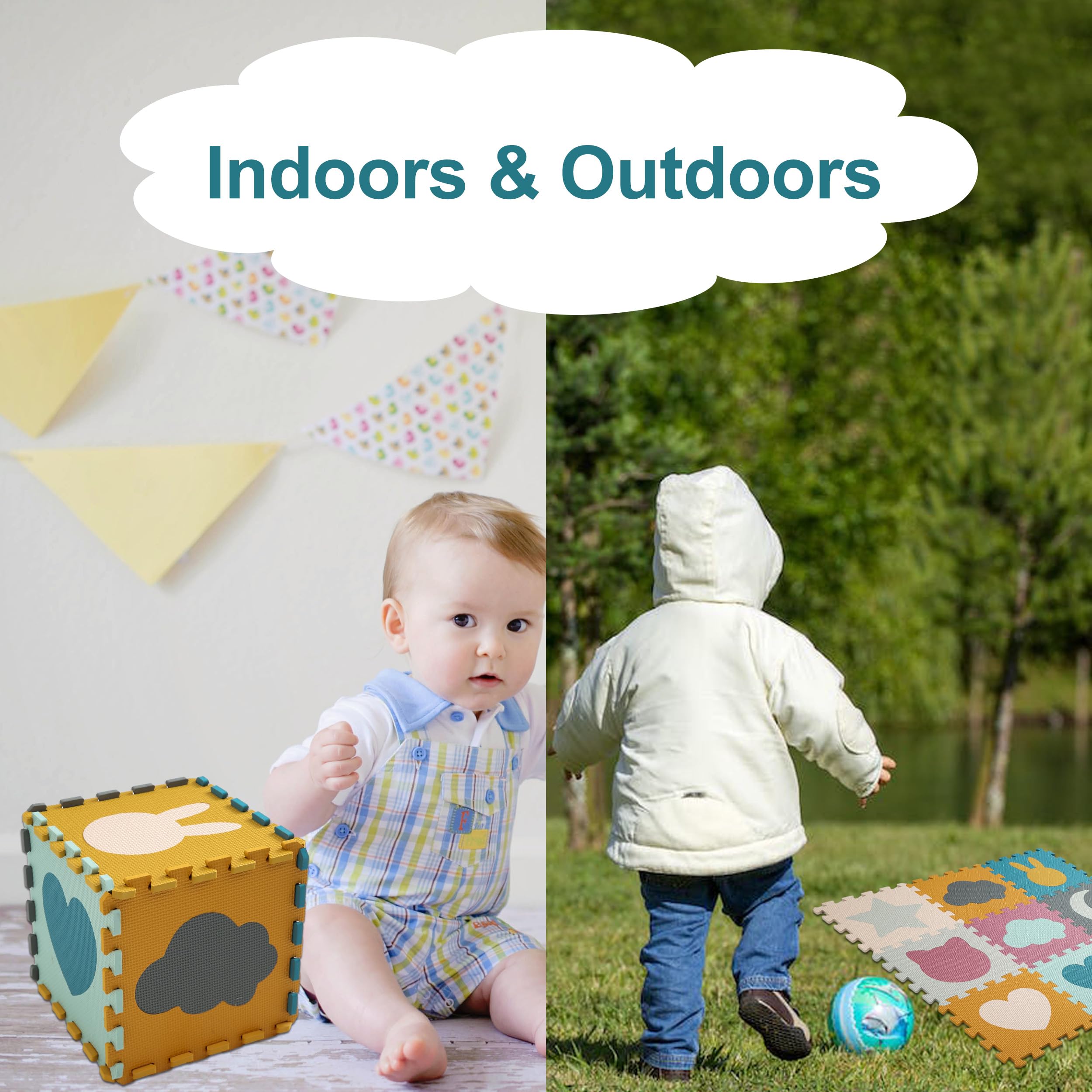 Non-Toxic Baby Play Mats for Floor - 9 Piece Foam Puzzle Play Mat for Toddlers & Infants - Soft, Safe & Educational Activity Mat for Crawling, Learning & Playtime at Home or Daycare