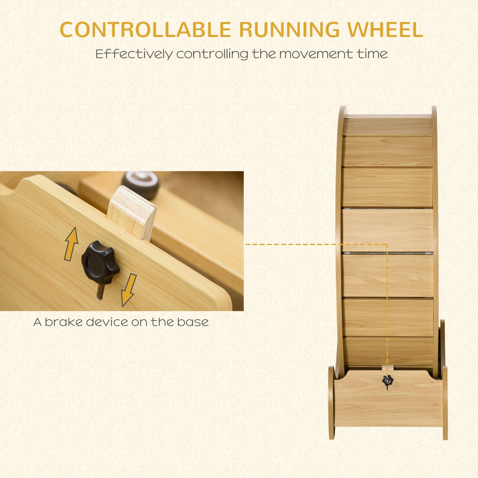 Premium Cat Exercise Wheel Treadmill - Natural Wood Grain Design, Spinning Wheel with Brake for Indoor Cats | Durable Pet Fitness Equipment for Active Play & Weight Management - Perfect for Small Apartments & Home Gyms
