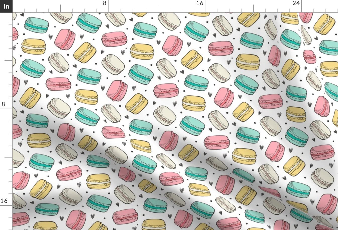 Macaron Bakery Cookies Printed Minky Fabric Fat Quarter - Soft Plush for Sewing Baby Blankets, Quilt Backing & DIY Crafts - Sweet Candy Food Themed Fabric for Nursery Decor & Gift Projects