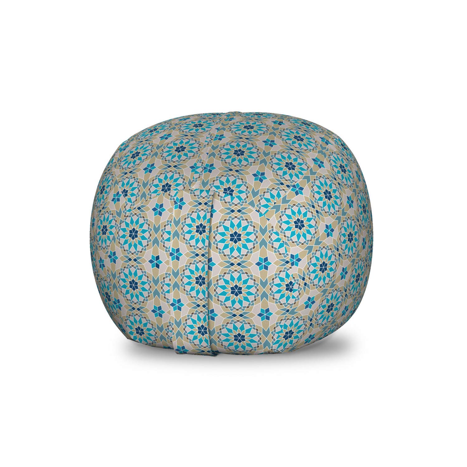 Ambesonne Oriental Toy Storage Bag Chair - Moroccan Pattern with Floral Design, Washable Stuffed Animal Organizer, Small Size in Sea Blue Dusk | Kids Room Decor, Playroom Storage, Nursery Organization