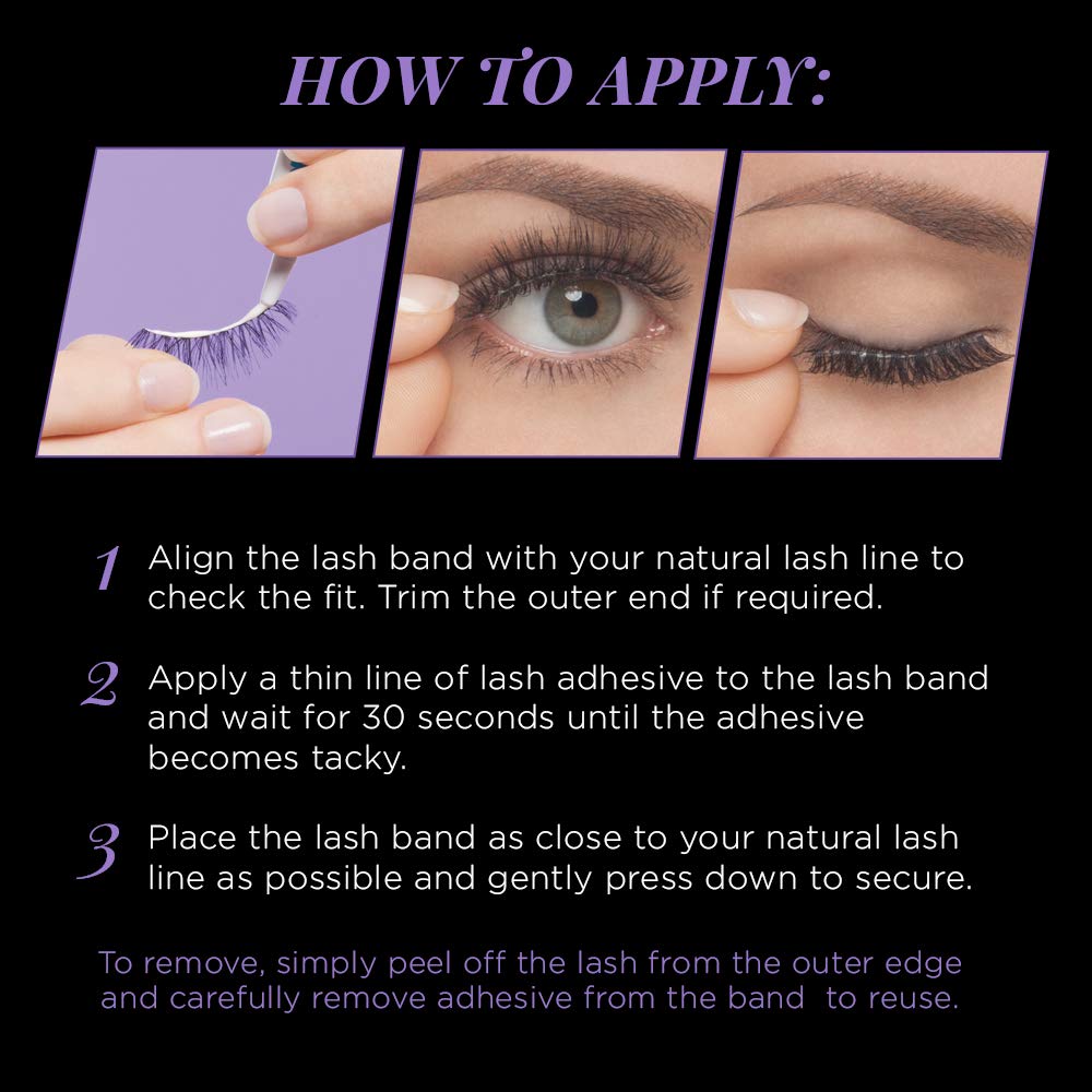 Ardell False Eyelashes Glamour Strip Lashes 112 Black (Lower Lash) 4 Pack - Natural Looking Lower Lashes for Dramatic Eye Makeup, Perfect for Parties, Weddings & Special Occasions