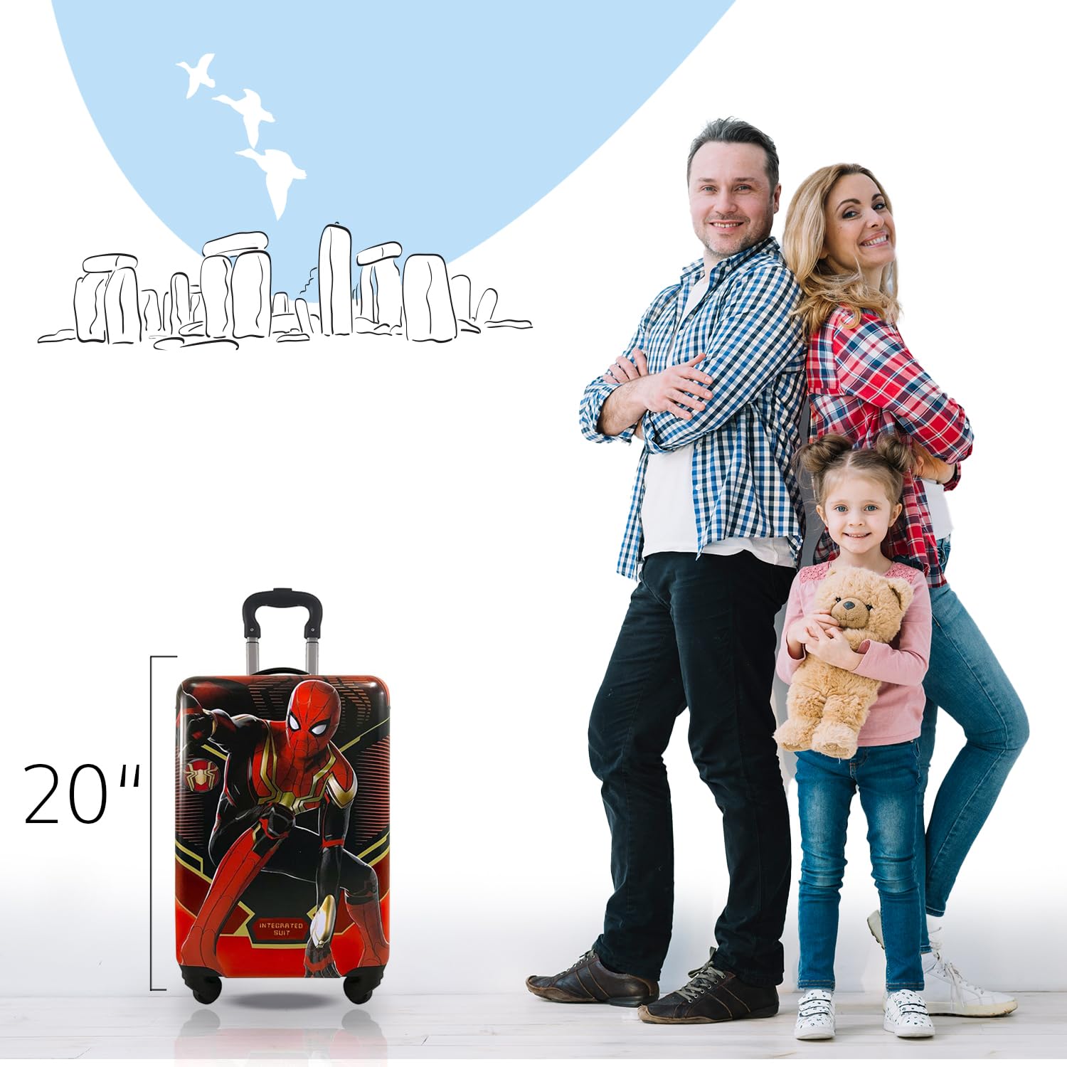 Spider-Man No Way Home 20-Inch Hard-Sided Spinner Luggage for Kids | Tween Carry-On Travel Suitcase with 360° Wheels | Perfect for Airplane Trips, School Travel & Vacation