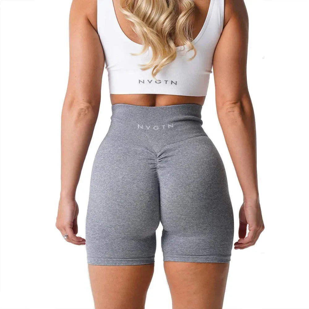 NVGTN Scrunch Seamless High Waisted Yoga Shorts for Women - Contour Biker Workout Shorts | Perfect for Gym, Running & Lounge Wear
