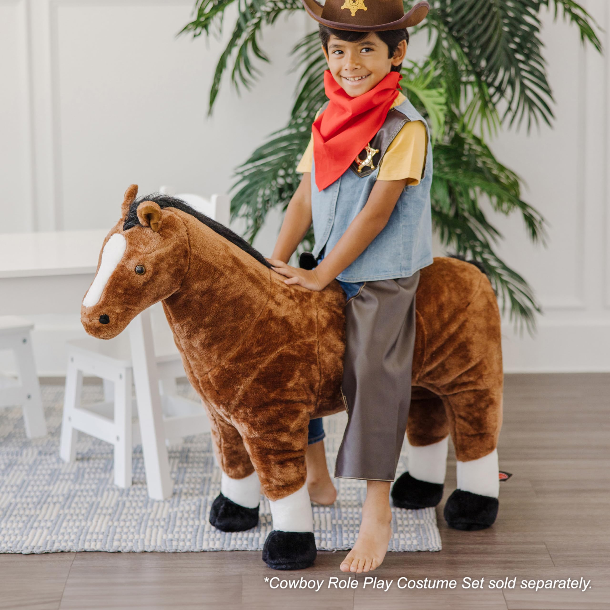 Melissa & Doug Giant Horse Plush Toy - Lifelike Stuffed Animal (36 Inches Tall) for Kids' Room Decor, Nursery, and Playtime Adventures
