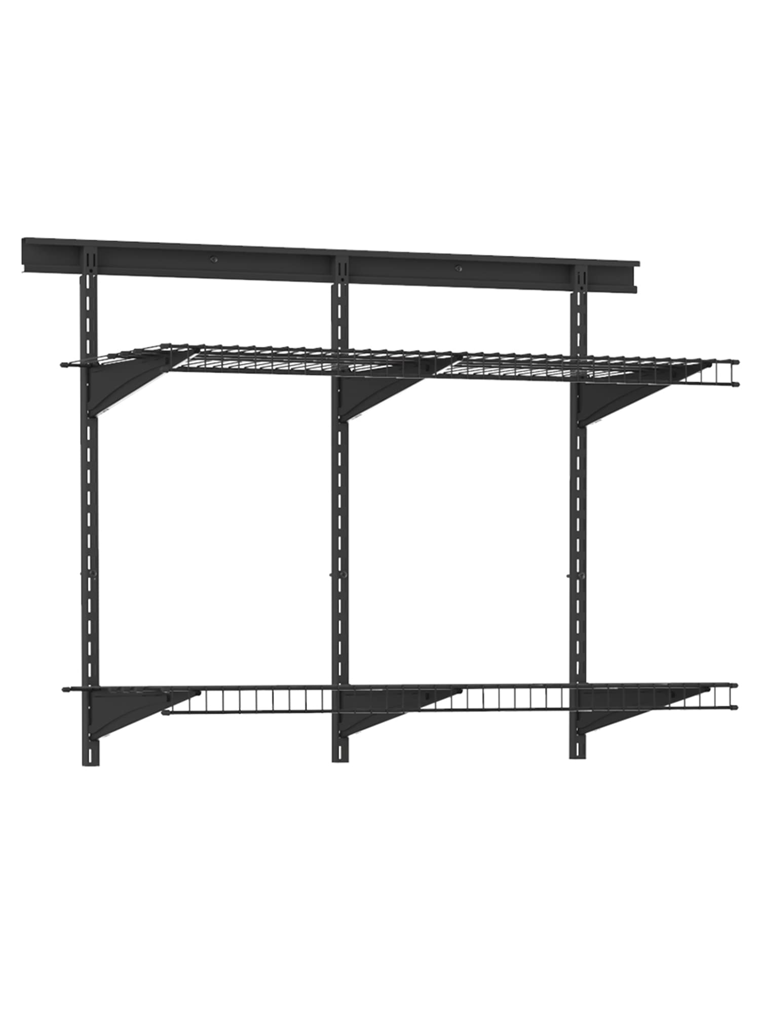 ClosetMaid MaxLoad Heavy Duty Wall Shelf Kit for Garage Storage - 2 Adjustable ShelfTrack Wire Shelves, Black Finish - Perfect for Organizing Tools, Sports Equipment & Home Supplies