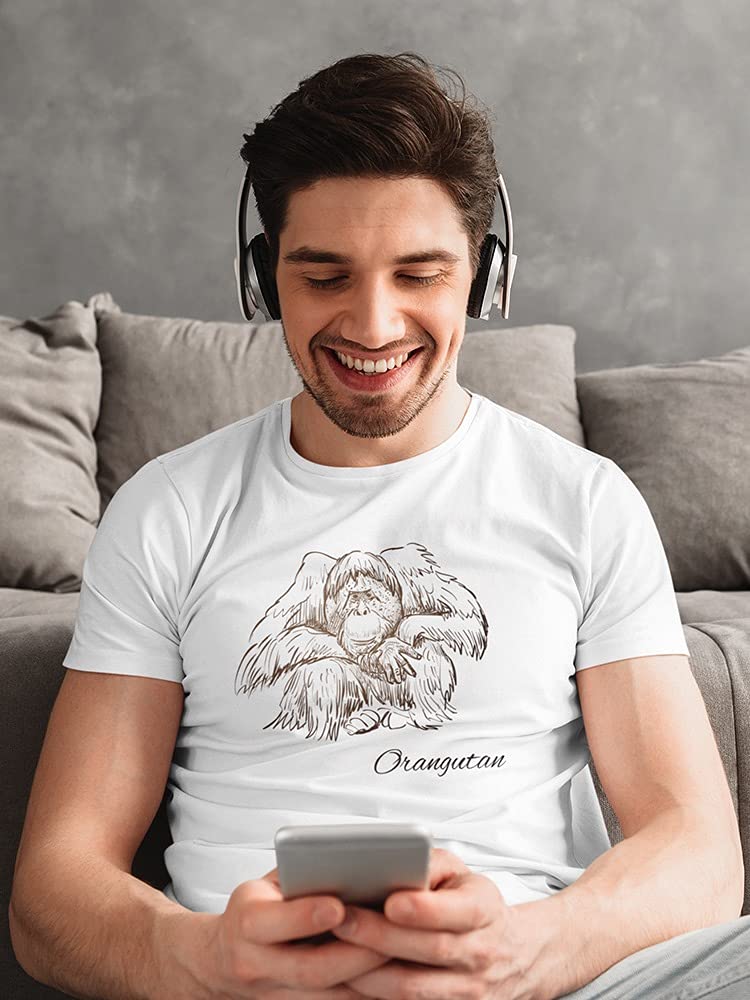 Orangutan Brown Ink Graphic T-Shirt for Men | Soft Cotton Casual Tee | Perfect for Streetwear, Outdoors & Everyday Wear