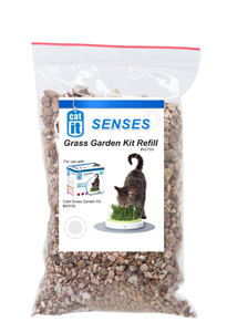 Catit Design Senses Grass Garden Refill for Cats - Natural Cat Grass Kit with Tray - Indoor Cat Enrichment Toy for Scratching & Play - Perfect for Home, Office or Apartment Use