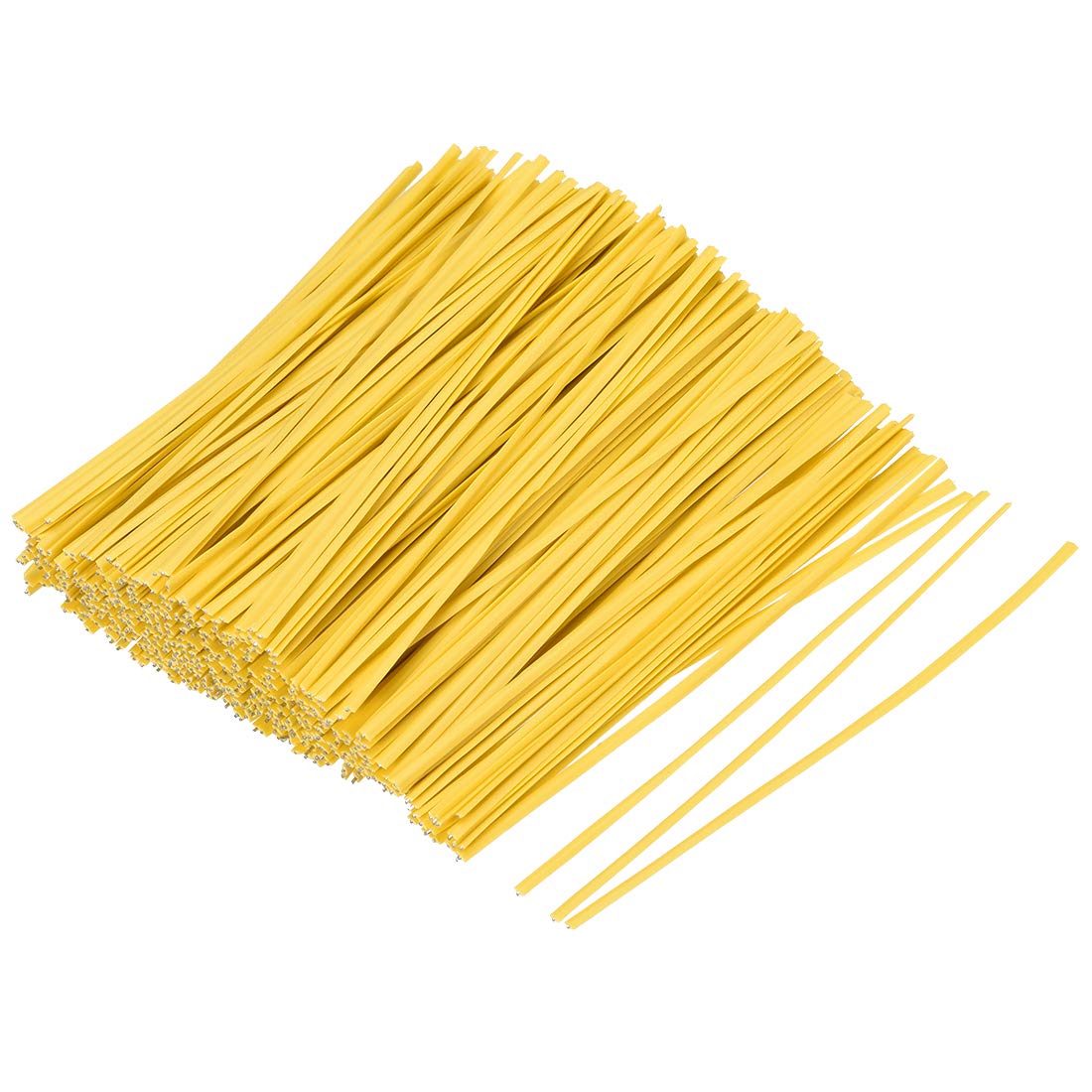 uxcell Metallic Twist Ties 100mm x 2mm Plastic Yellow Cable Cord Ties 500pcs - Perfect for Organizing Wires, Bundling Plants & Securing DIY Projects