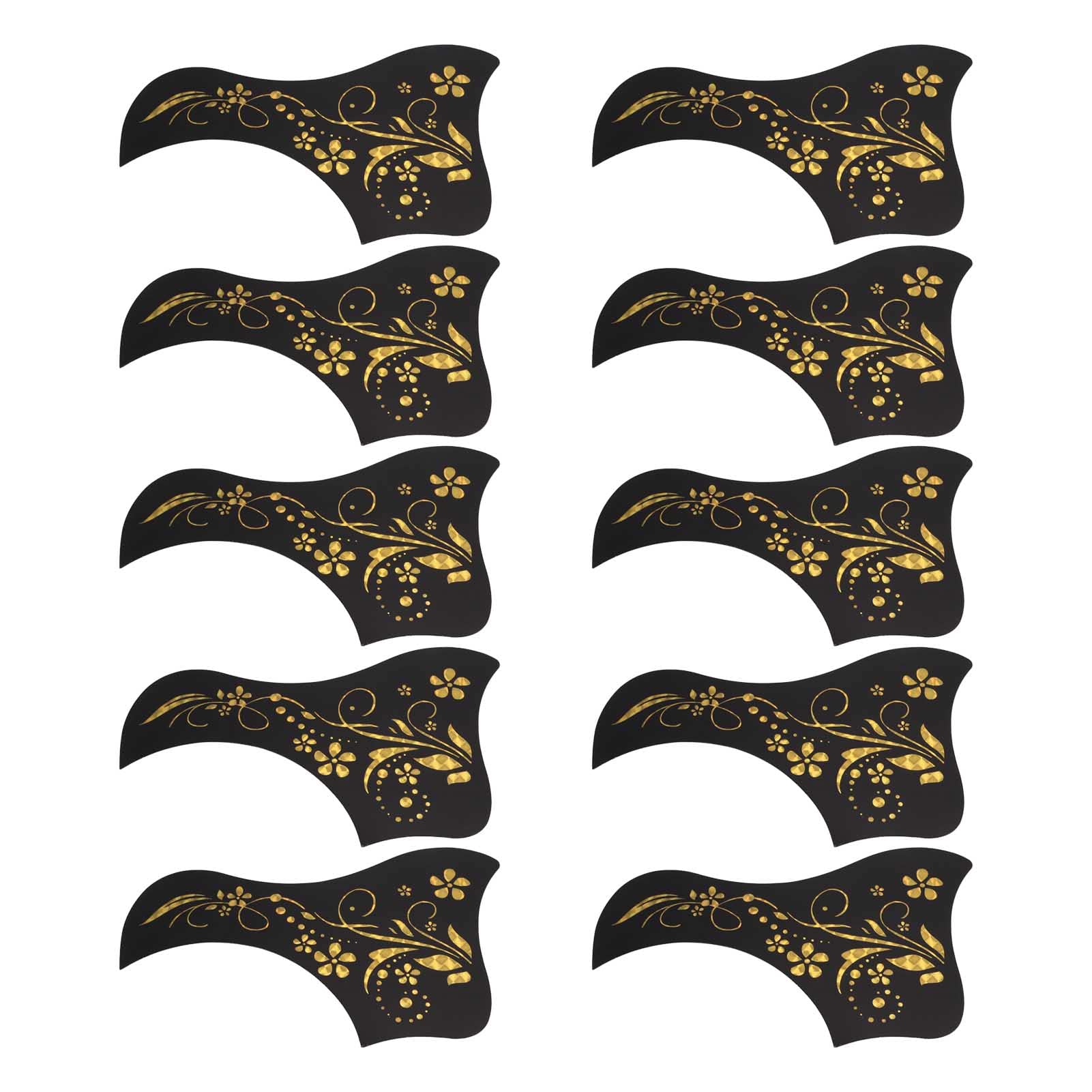 10 Pcs Acoustic Guitar Pick Guards - 40/41 Inch Self-Adhesive Guitar Pickguard Stickers & Plates (Gold) - Perfect for Guitar Protection & Customization on Classical & Steel-String Guitars