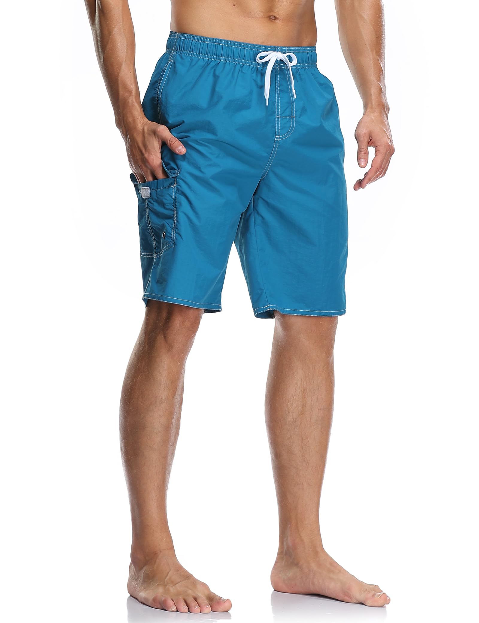 **Men's Quick Dry Swim Trunks - Lightweight Board Shorts for Swimming, Surfing & Beach Activities | UPF 50+ Sun Protection**