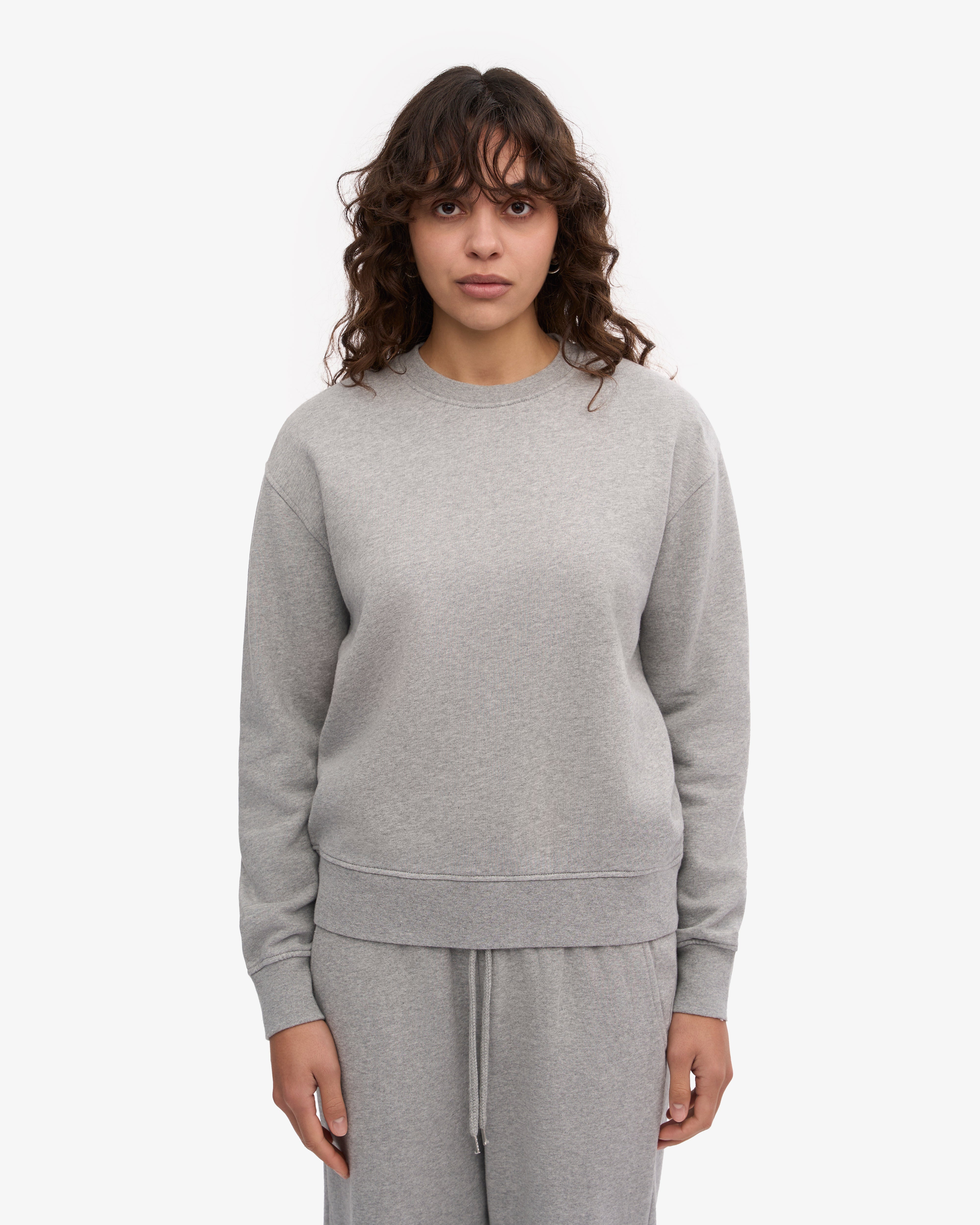 Organic Cotton Women's Classic Crew Neck T-Shirt - Heather Grey - Comfortable Casual Wear for Everyday Outfits & Layering