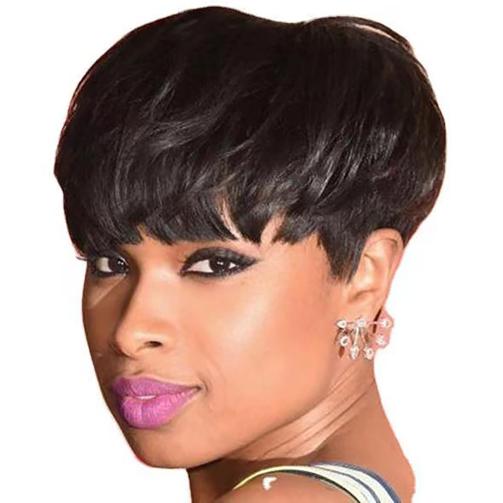 Baby Girls Hair Clips | Fashion Fiber Wig for Short Hair | Black Rose Net High-Temperature Silk Wig | Women's Wigs for Over 50 | Perfect for Daily Wear, Parties & Special Occasions