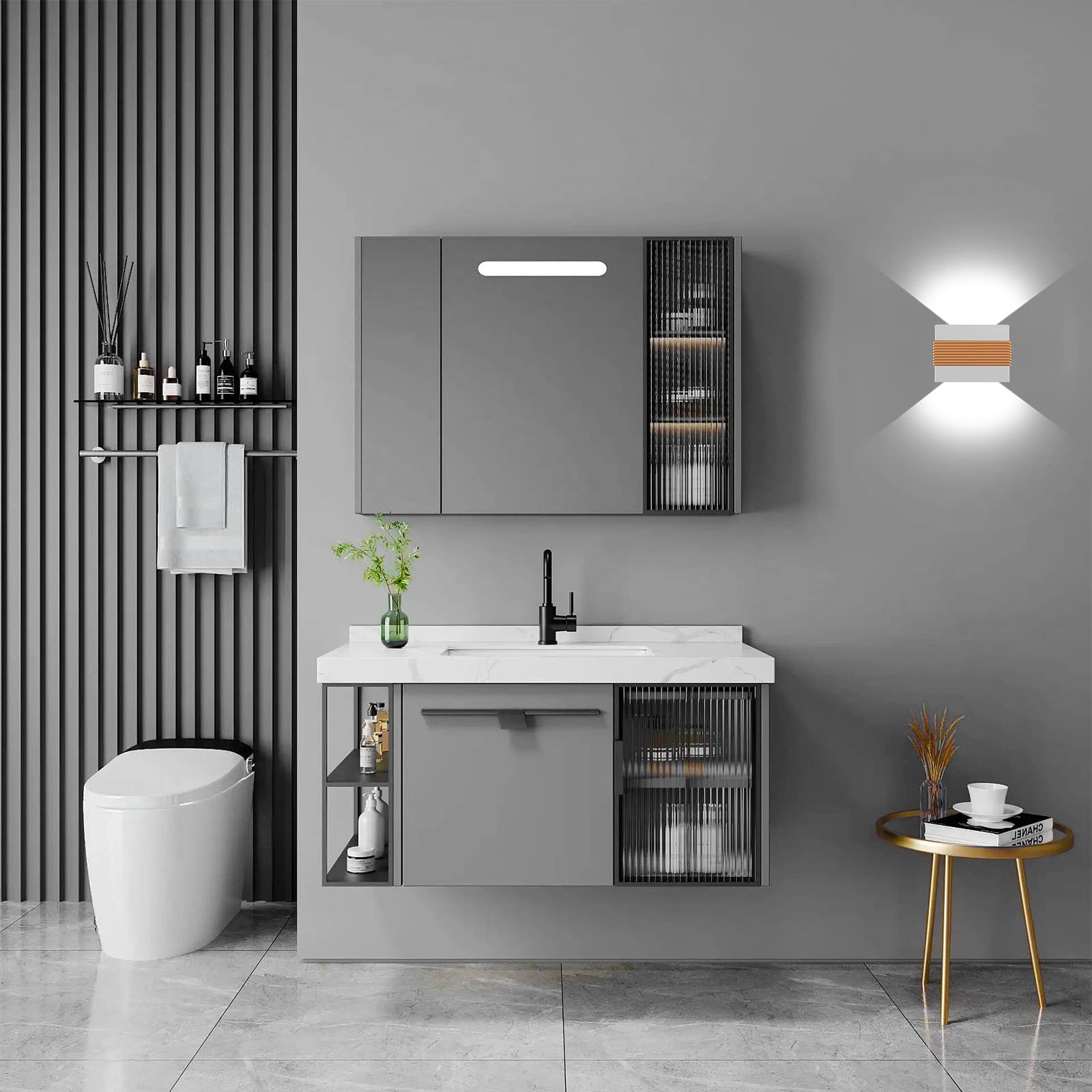 Kawell Modern LED Wall Sconces - 10W Up Down Wall Light Fixture for Indoor & Outdoor Use - Bedroom, Living Room, Stairs, Porch Lighting - Energy Efficient Cold White LED Wall Lamp for Hallway & Home Decor