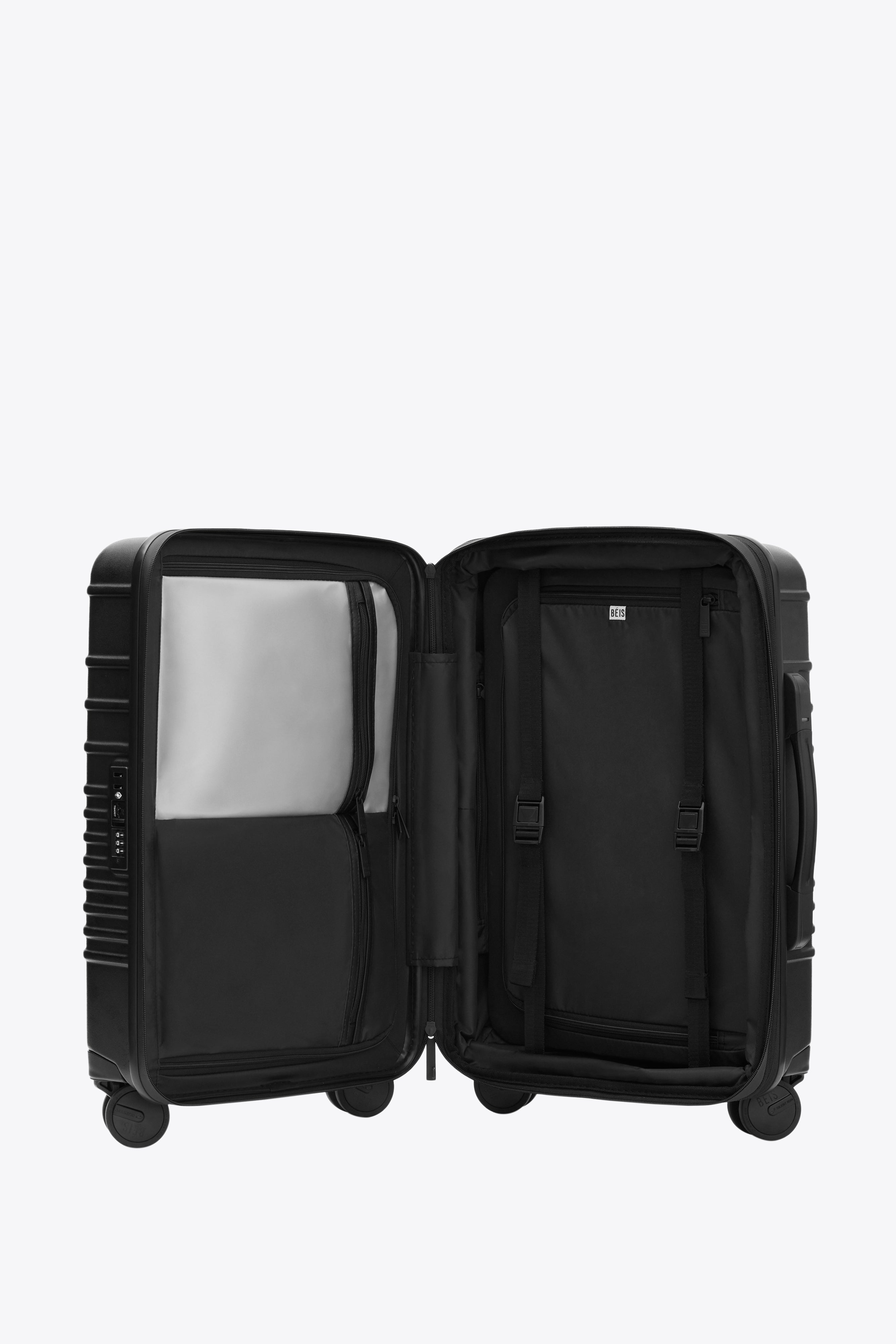 All Black Carry On Roller Luggage - Lightweight Durable Suitcase for Air Travel & Business Trips | Perfect for Weekend Getaways & Business Professionals