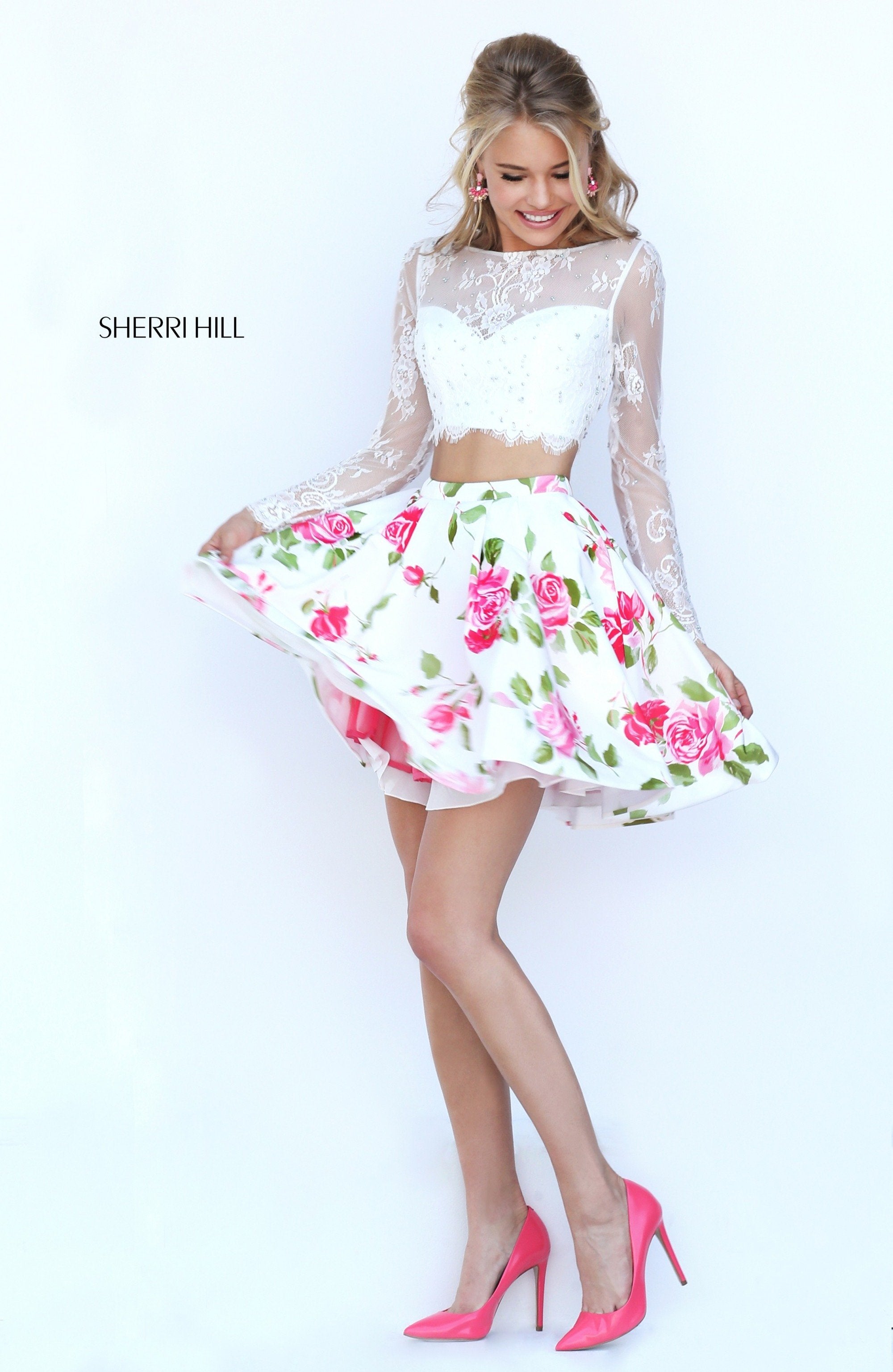 ivory/coral print