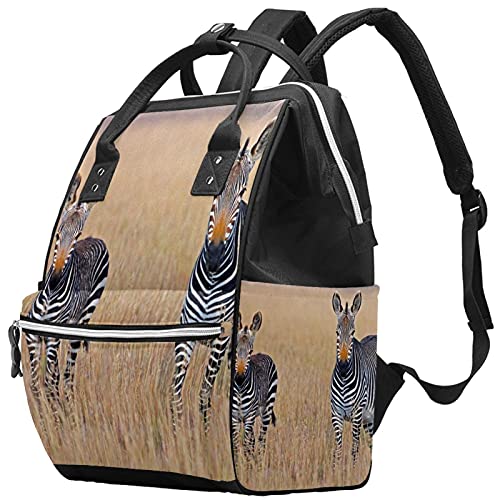 LORVIES Zebra Print Diaper Backpack - Large Capacity Multi-Function Baby Bag for Travel, Daycare & Outings | Waterproof Baby Changing Backpack for Moms & Dads