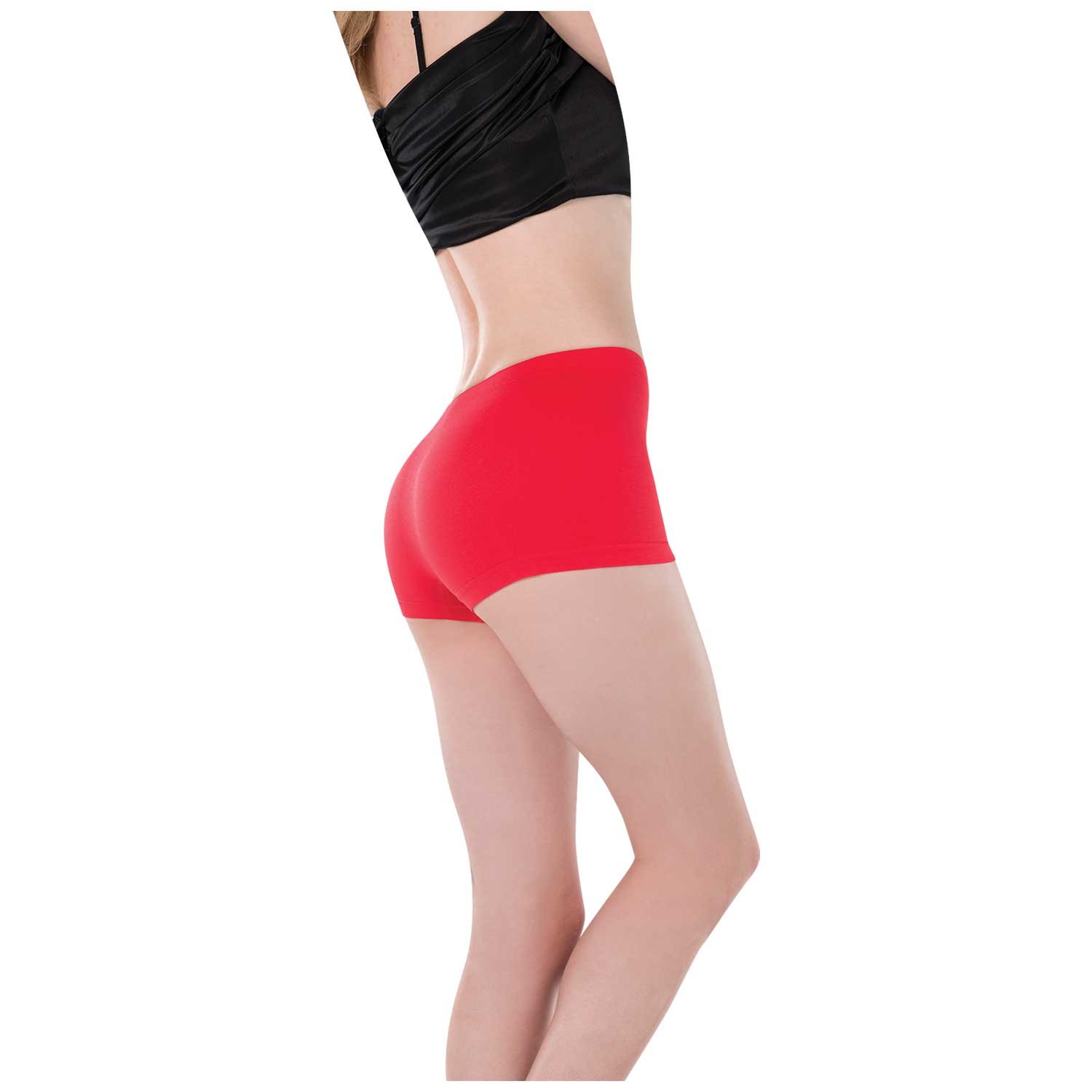 Women's Cotton Boy Shorts Underwear - Comfortable Red Panties for Lounge, Sleep & Everyday Wear