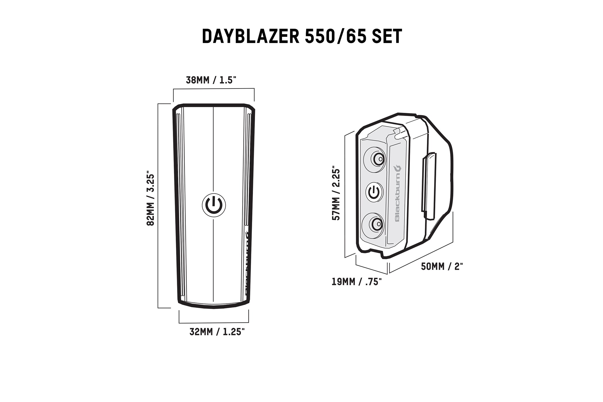 Blackburn DayBlazer 550 Front & 65 Rear Bike Light Set - High Visibility Cycling Safety Lights for Night Riding, Commuting & Urban Biking