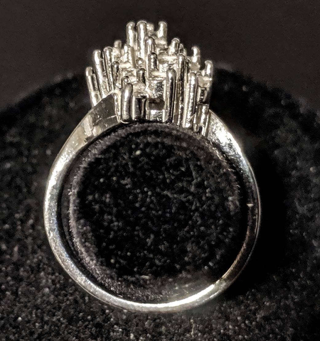 Solid Sterling Silver or 14K Gold Waterfall Style Pre-Notched Blank Ring Size 7 Setting 163 287/143 287 - Perfect for Jewelry Making, DIY Crafting & Engagement Ring Settings