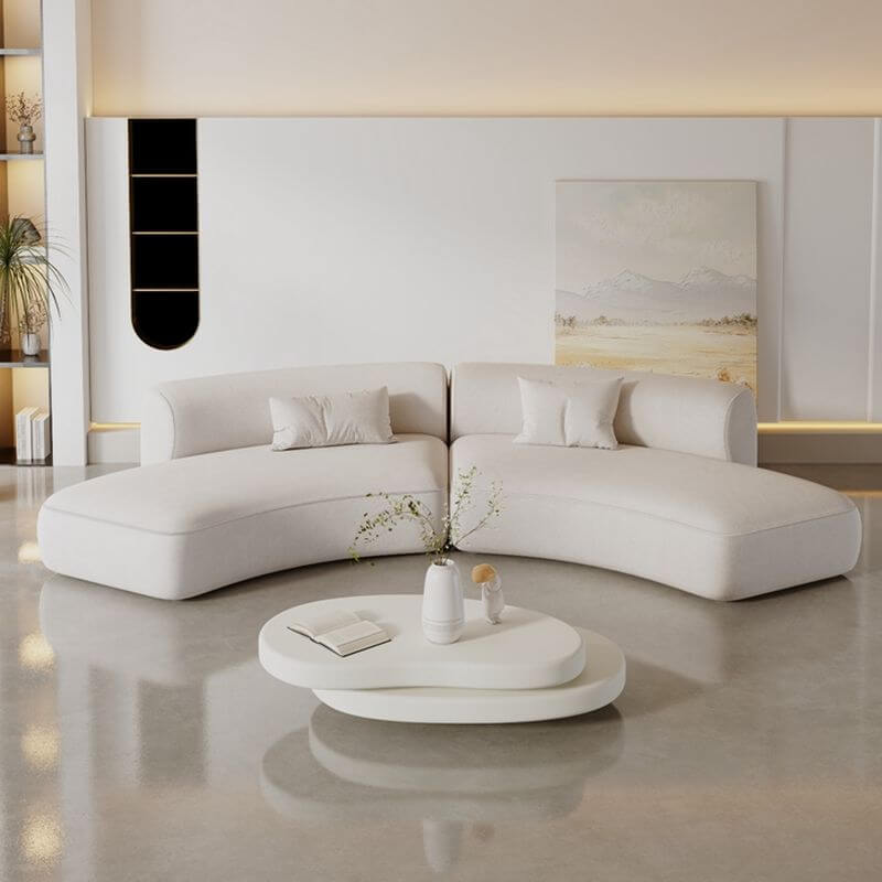 Modern White Standard Sofa for Living Room - Comfortable Couch for Relaxing, Entertaining & Home Decor