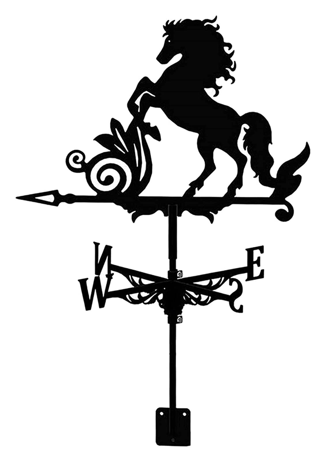 Stainless Steel Weather Vane for Garden & Roof - Horse Design Wind Direction Indicator | Durable Outdoor Weathercock for Garden Decor, Yard, Farmhouse & Coastal Homes | Perfect for Rustic, Farmhouse & Nautical Themed Outdoor Spaces