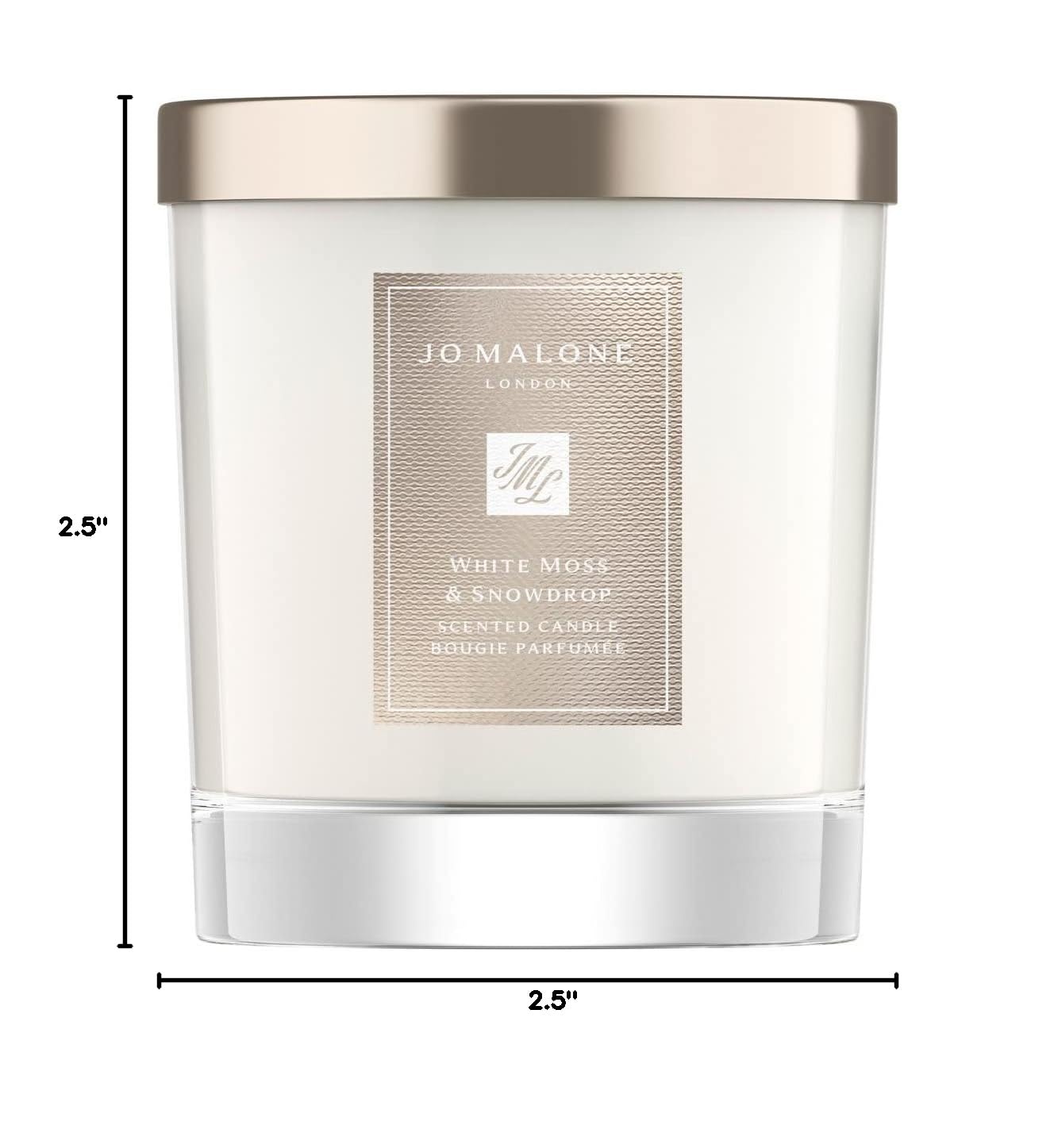Jo Malone White Moss & Snowdrop Scented Candle 200g - Luxury Home Fragrance for Relaxation, Romantic Ambiance & Gift Giving