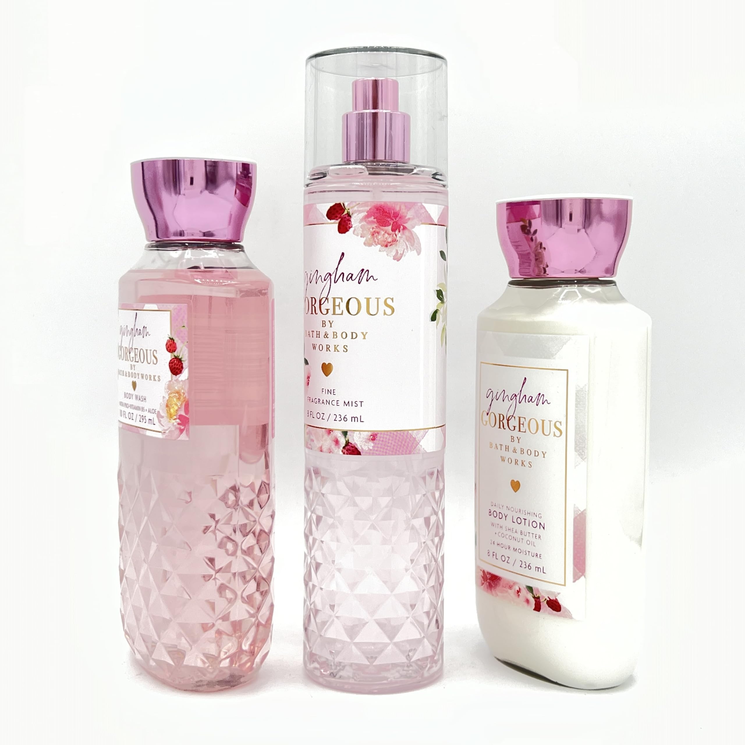Gingham Gorgeous 3-Piece Bath & Body Set - Moisturizing Body Lotion, Refreshing Shower Gel & Long-Lasting Fragrance Mist | Perfect for Self-Care, Gifts & Spa Days