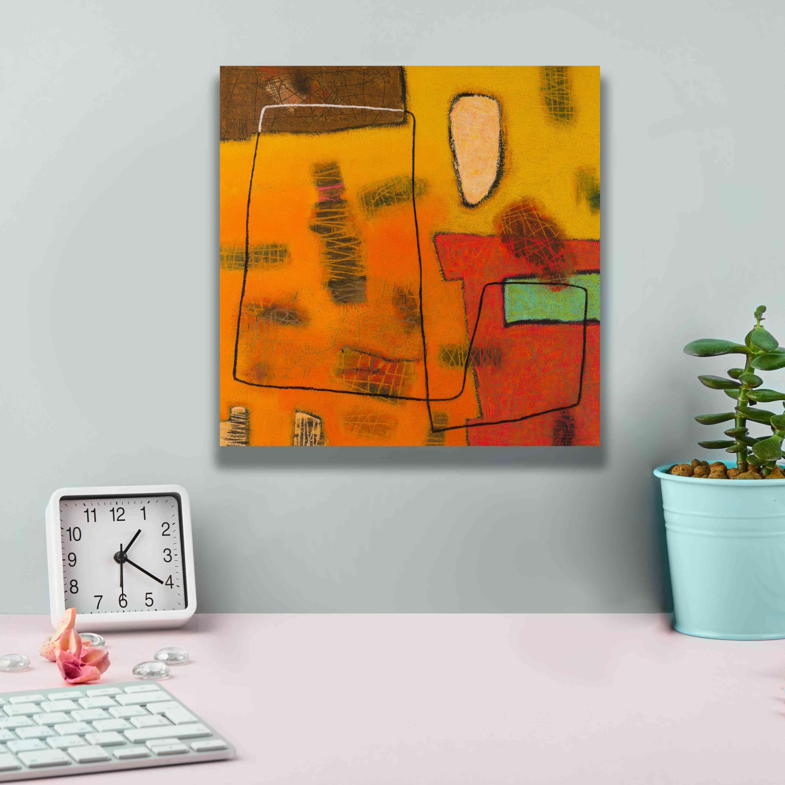 Epic Graffiti 'Conversations in the Abstract 31' by Downs - Premium Giclee Canvas Wall Art Print 12x12 Inches - Modern Urban Home Decor for Living Room, Bedroom & Office