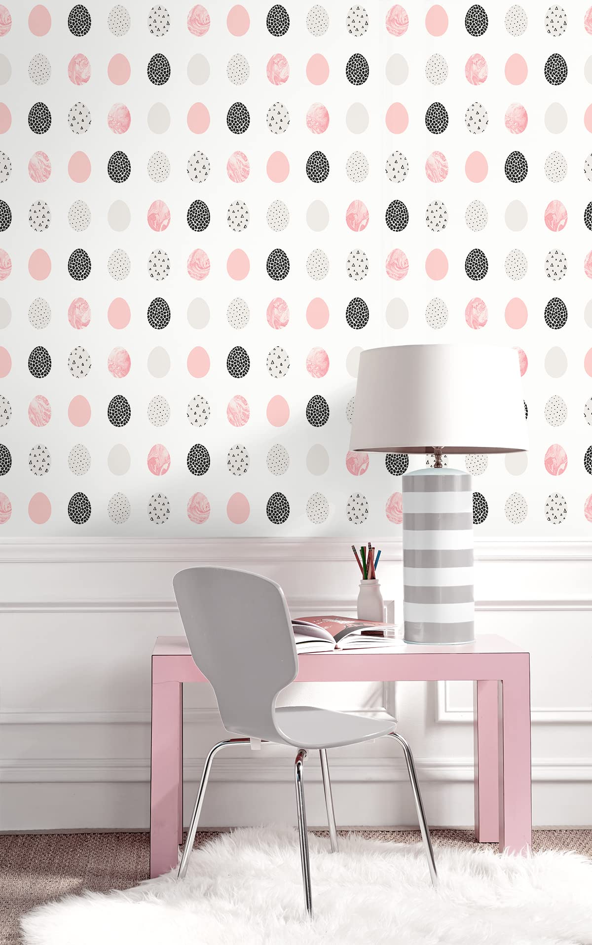 NextWall Mod Eggs Peel and Stick Wallpaper - Self-Adhesive Removable Wallpaper for Home Decor, Bedroom, Living Room, Nursery | Easy to Install & Remove