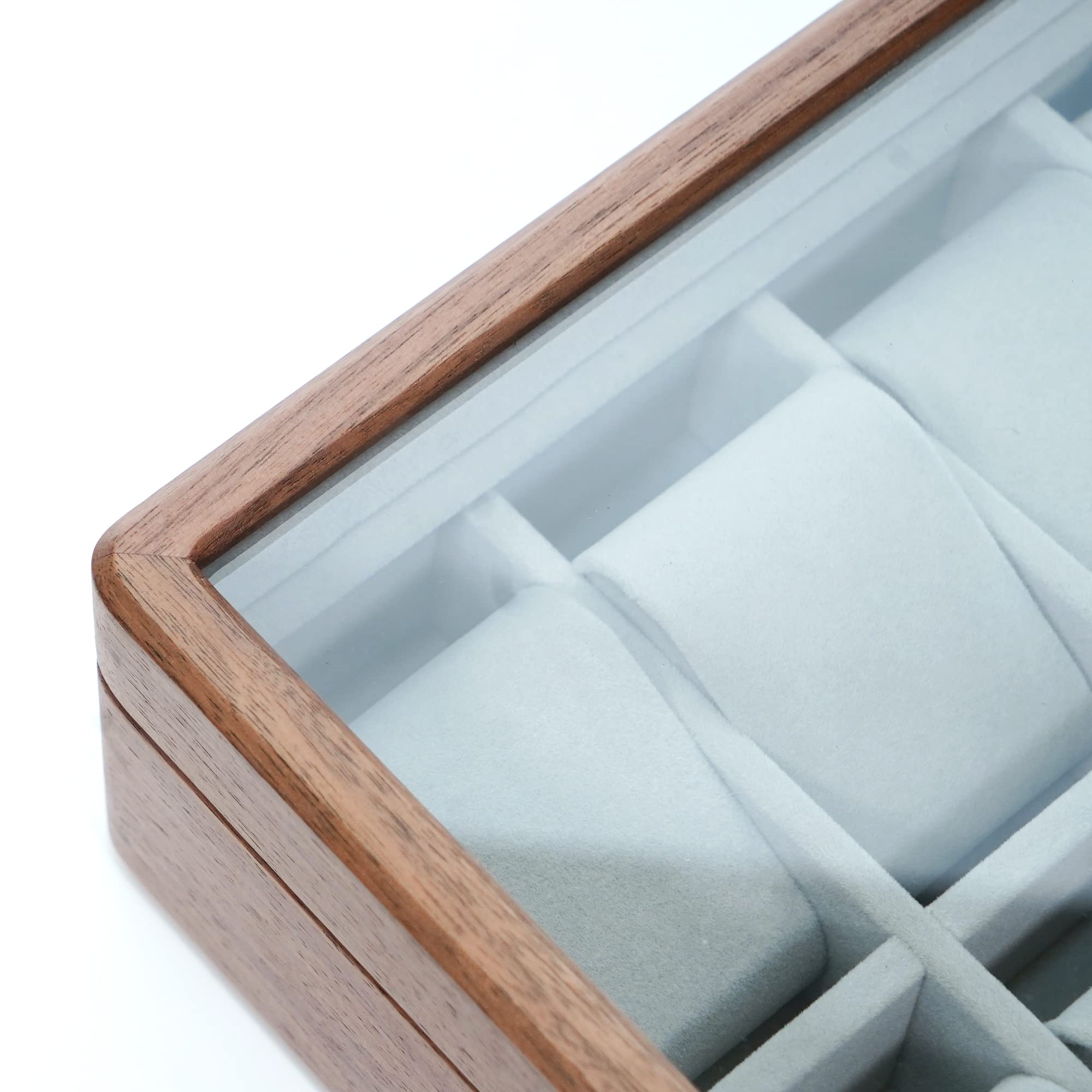 DESAINOPH® Luxury Wooden Watch Box Organizer for Men - Solid Walnut Wood Watch Storage Case with Real Glass Lid - Perfect for Watch Collection Display & Gift Giving