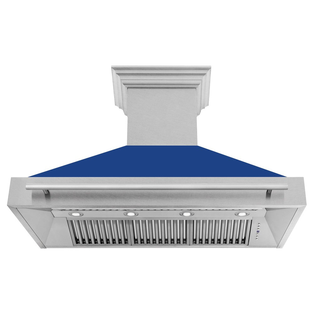 ZLINE 48-Inch Stainless Steel Wall Mount Range Hood with Satin Finish & Stainless Steel Handle (8654SNX 48) - Powerful Kitchen Ventilation for Gas Stoves & Cooking Areas