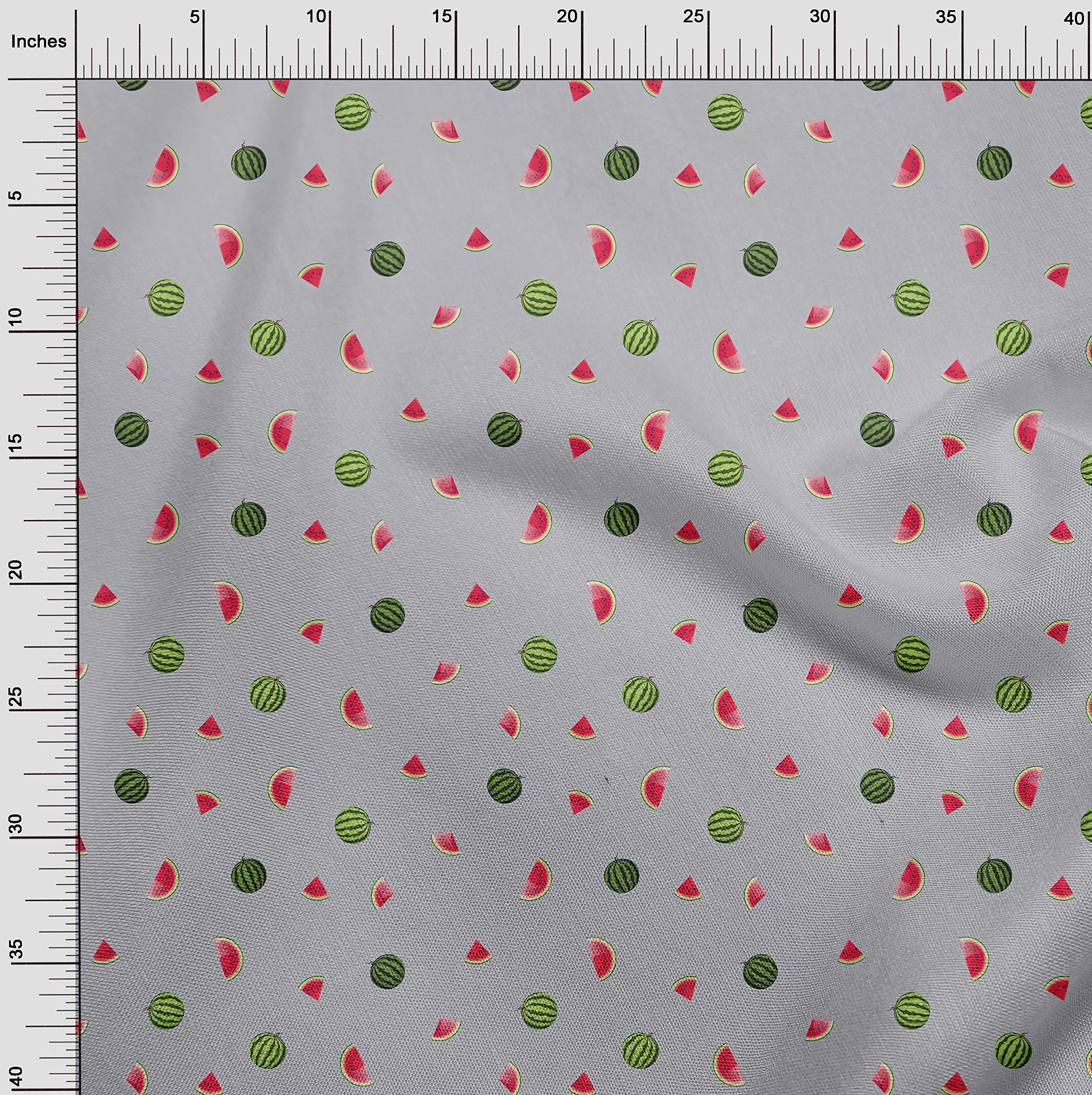 oneOone Viscose Jersey Fabric - Watermelon Fruit Print Decor Fabric - 60 Inch Wide - Soft & Breathable Material for DIY Clothing, Dresses, Home Decor & Craft Projects