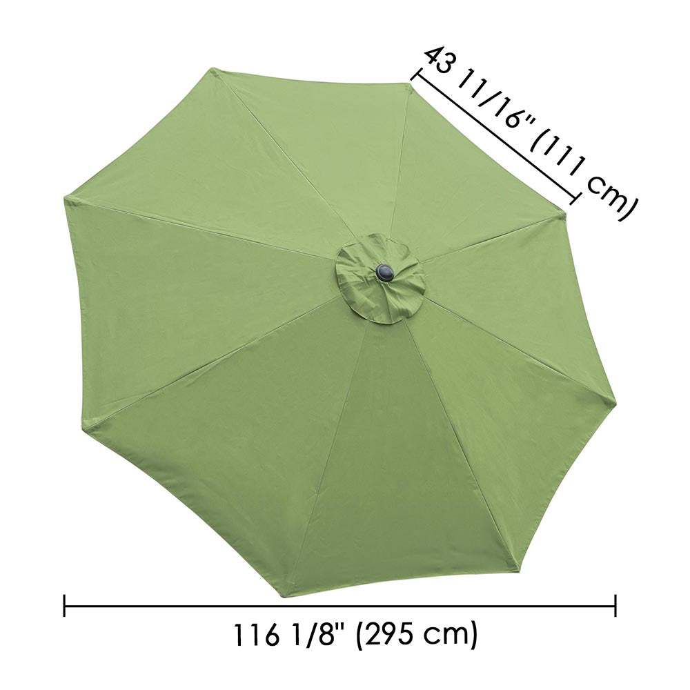 10ft 8 Rib Replacement Canopy for Patio Market Umbrella - Durable Outdoor Shade Cover for Garden, Poolside, and Backyard Relaxation
