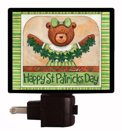 St. Patrick's Day Night Light with Cute Bear Design - Holiday Decor for Home, Nursery & Party | Perfect for Christmas, Easter & Seasonal Celebrations