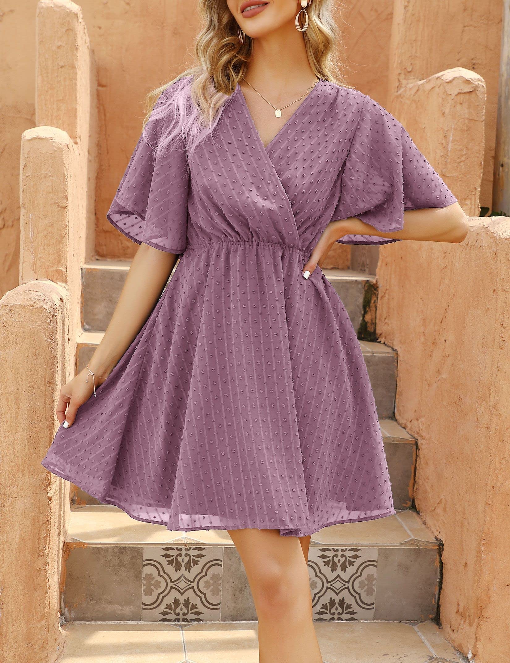 MISSKY Women's Boho Wrap Dress for Summer Beach Vacation