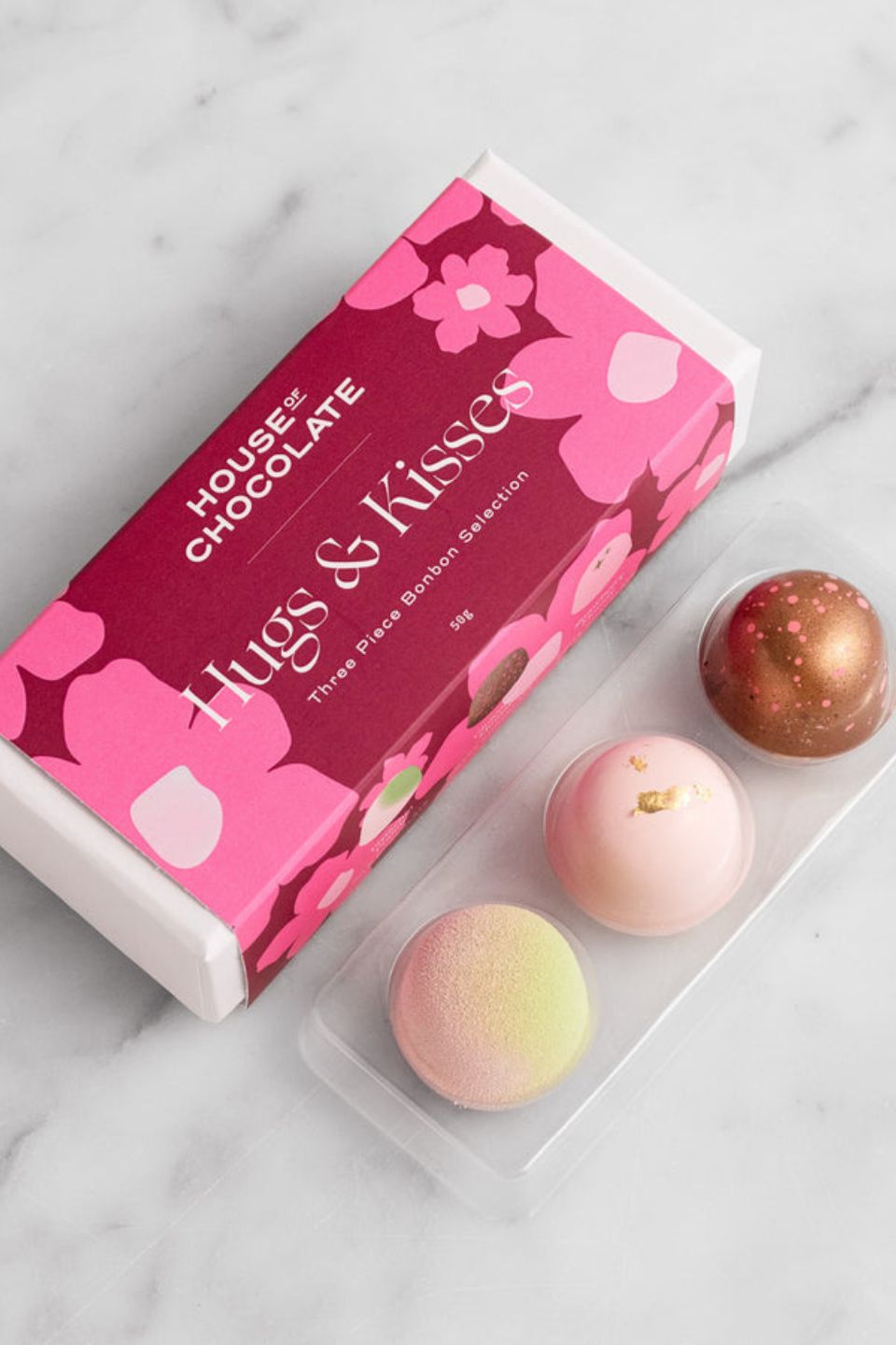 Hugs & Kisses 3-Piece Chocolate Bonbon Gift Box - Perfect for Valentine's Day, Anniversaries & Romantic Gifts