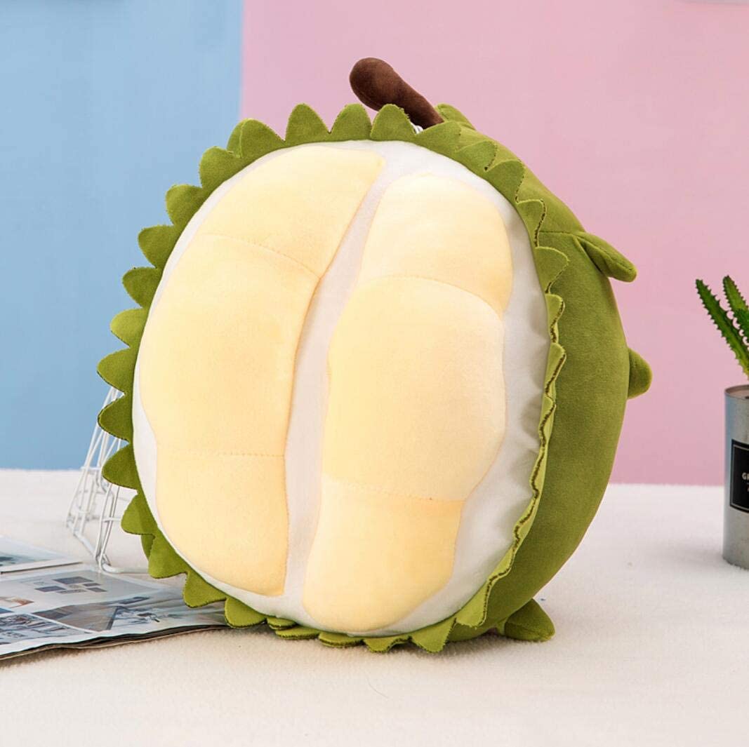 LEICESTERCN 8-Piece Fruit Plush Stuffed Toy Set - Watermelon, Banana, Peach, Mango, Durian, Dragon Fruit, Orange & Pineapple - Soft Hugging Pillow for Kids (Durian) - Perfect for Playtime, Nursery Decor, and Cuddly Gifts