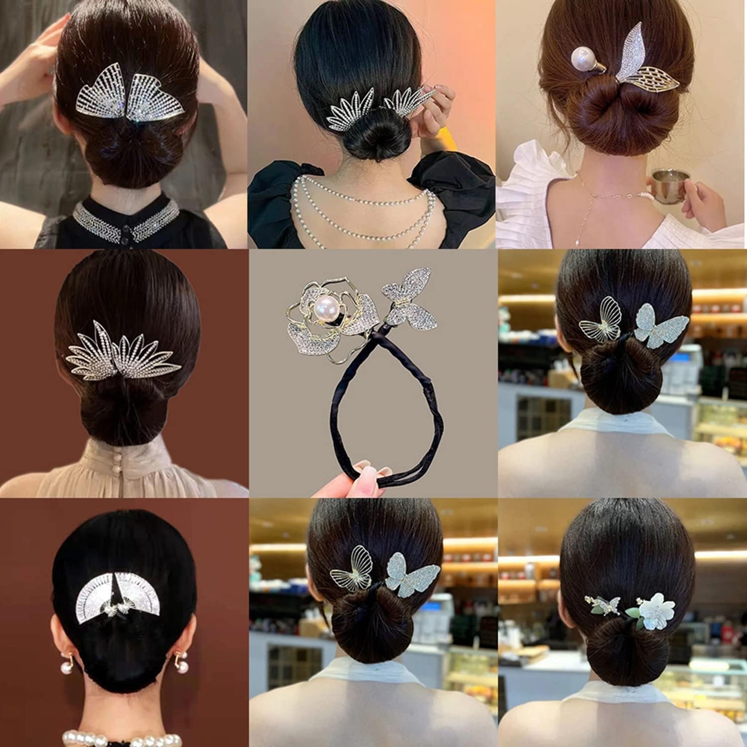 Magic Hair Bun Maker for Women - Elegant Lazy Hair Curler Pin with Sparkling Crystal Design, DIY Hair Styling Accessories for Girls & Women | Perfect for Parties, Weddings, and Everyday Hairstyles